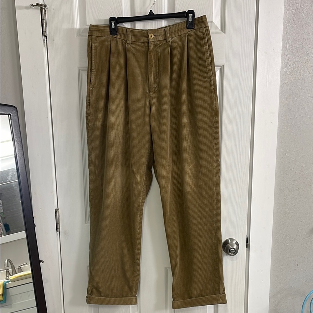 Nautica Tan Corduroy Straight-Leg Pants